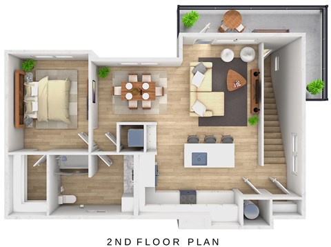 Floor plan for 1 bed, 1 bath, 965 sqft